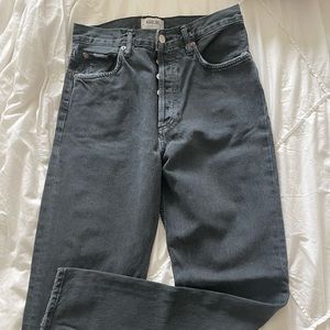 Black Agolde straight leg jeans